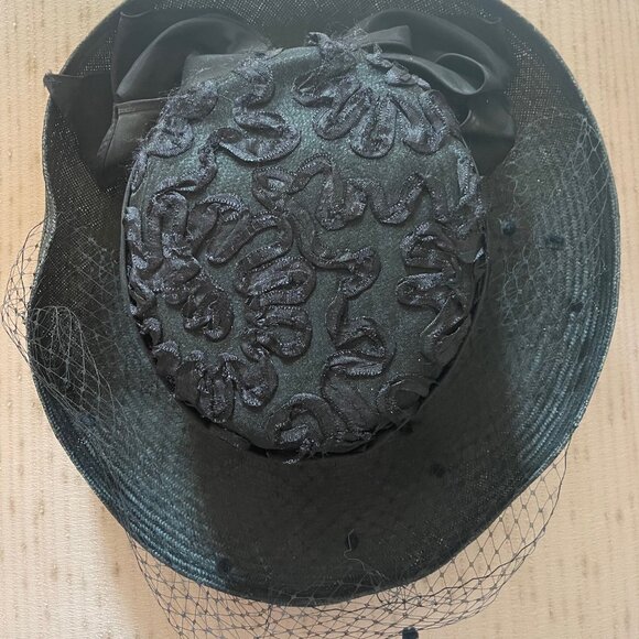 Sonni of San Francisco Vintage Black Cocktail Hat - Picture 5 of 5